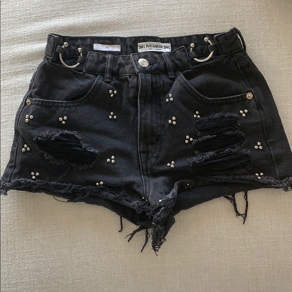 Pull&Bear Pants - Pull & Bear Black Shorts